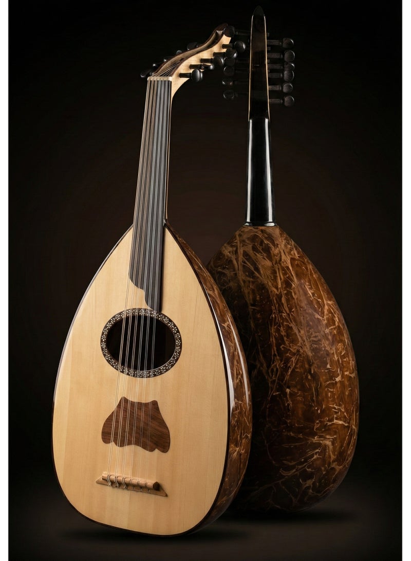 عود موسيقي لوكس بأصابع الأبنوس مع حقيبة وريشتي عزف